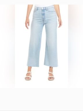 NWT 7 For All Mankind Light Blue Wide Leg Crop Jeans
